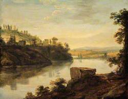 Italian River Landscape with a Hermit