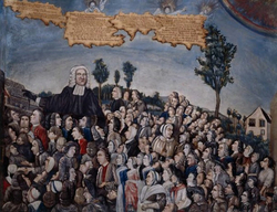 Rev. George Whitefield 1714-70, Preaching in the Timber Yard at Lurgan, 12 July 1751