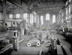 Fitting and turning shops interior, Southampton