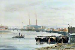 John Milligan and the Sirocco Works with a Boat in the Harbour