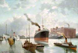 Pollock Dock, The Steamer 'City of Wellington' Being Tugged