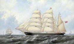 The Barque 'Aglaia' on Passage under Full Sail