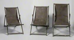 Three Bronze Deckchairs