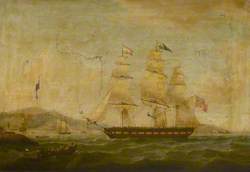 'Hibernia' Beating off the Privateer 'Comet', 10 January 1814: Returning to Port