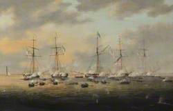 British and American Gunboats in Action on Lake Borgne, 14 December 1814