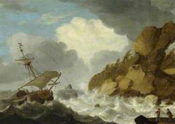 A Dutch Ship Foundering off a Rocky Coast