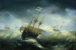 English Ships in a Rough Sea