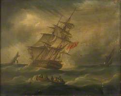 A Frigate and a Revenue Cutter Chasing a French Smuggler