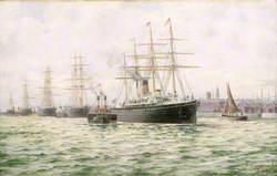 The White Star Line Steamship 'Adriatic' Leaving Liverpool