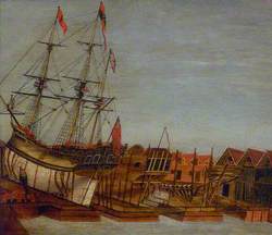 Launch of HMY 'Augusta', Deptford 1771