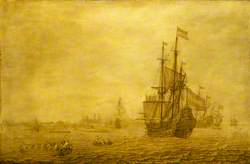 The Dutch Ship 'Eendracht' at Anchor