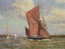 The Medway Sailing Barge 'Cerf' on the River Crouch, Essex