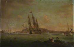 HMS 'Britannia' Sailing from the Hamoaze to Plymouth Sound, with the Duke of Clarence on Board as Lord High Admiral, 27 July 1828