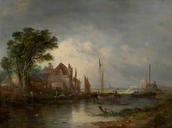 River Scene with Boats