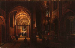 Interior of a Church by Night