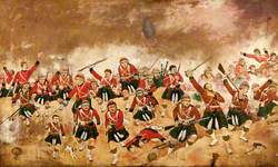 1st Battalion Queen's Own Cameron Highlanders Attacking the Position Held by the Rebel Egyptian Army at Tel-el-Kebir