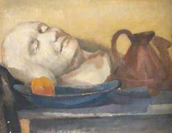 Still Life with a Bust Resting on a Table Top, a Plate and a Jug*