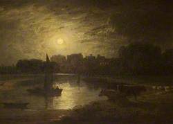 Windsor and Eton from Clewer Meadows by Moonlight