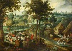 Landscape with a Picnic and Sheep-Dipping