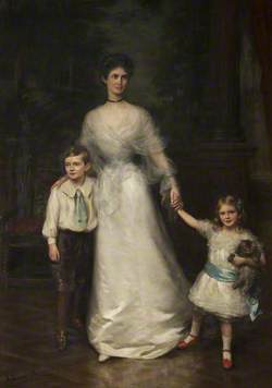 Elizabeth Louisa Penelope Theobald (d.1959), Countess of Stamford, and Her Two Children, Roger Grey (1896–1976), Later 10th Earl of Stamford, and Lady Jane Grey (1899–1991), Later Lady Jane Turnbull