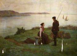 A Fisherman and a Woman beside a Shore