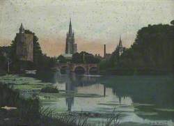 Onze Lieve Vrouw Kerk (Church of Our Lady) from the Minnewater (Lake of Love)