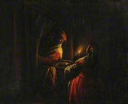 Figures in a Candlelit Interior