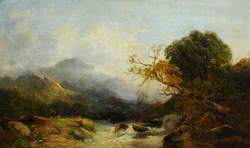 Highland View with Seated Man, Probably in the Trossachs