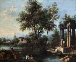 Landscape with Figures by Classical Ruins