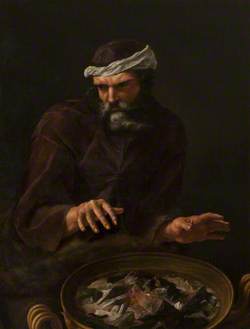 Winter: A Bearded Man Warming His Hands