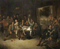 Peasants Feasting in a Barn