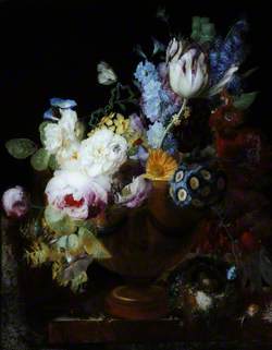 Still Life with Flowers in a Vase and a Bird's Nest