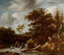 Wooded Landscape with a Waterfall