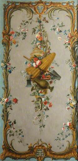 Decorative Wall Panel with Garden Implements and Fruit