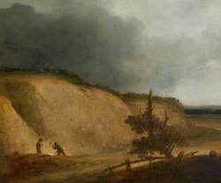 The Gathering Storm (Landscape with Quarry and Figures)