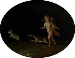 Putto with a Hound Chasing a Hare