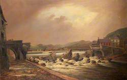 Trefechan Bridge Immediately after the Flood of 1886
