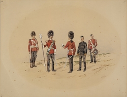 Officers Drum Major Corporal and Drummer, Royal Welch Fusiliers