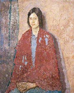 Young Woman in a Red Shawl