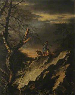 Rocky Landscape with Three Figures
