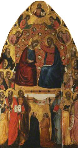 The Coronation of the Virgin, with 16 Saints Standing or Kneeling