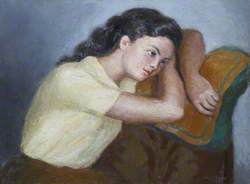 Girl Leaning on a Cushion