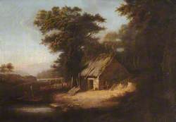 Thatched Hut by a River