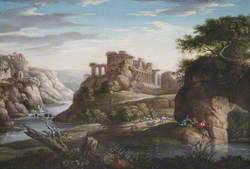 Italianate Pastoral Landscape Capriccio Ruins