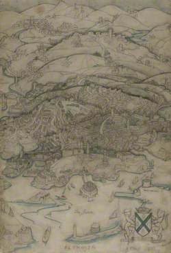Preparatory Drawing for ‘An Aerial View of Plymouth and its Environs’