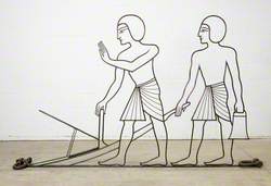 Egyptian Agriculture: Two Egyptian Men Supporting a Plough