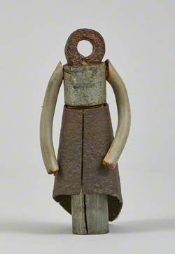 Metal Junk Sculpture: Child in Skirt