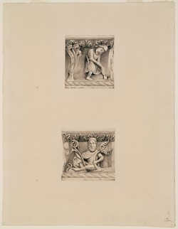 Study of the Panels of the Months, 'March and April', West Facade, Notre Dame, Senlis, France