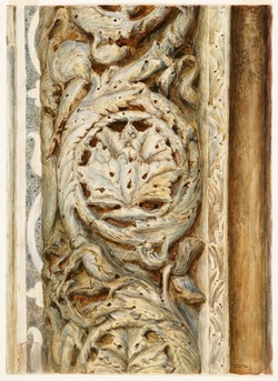 Sculptured Pilaster, Porch, Cathedral of San Martino, Lucca, Italy
