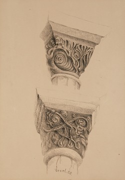 Two Capitals from the Porch, Notre Dame d'Urcel, Picardy, France